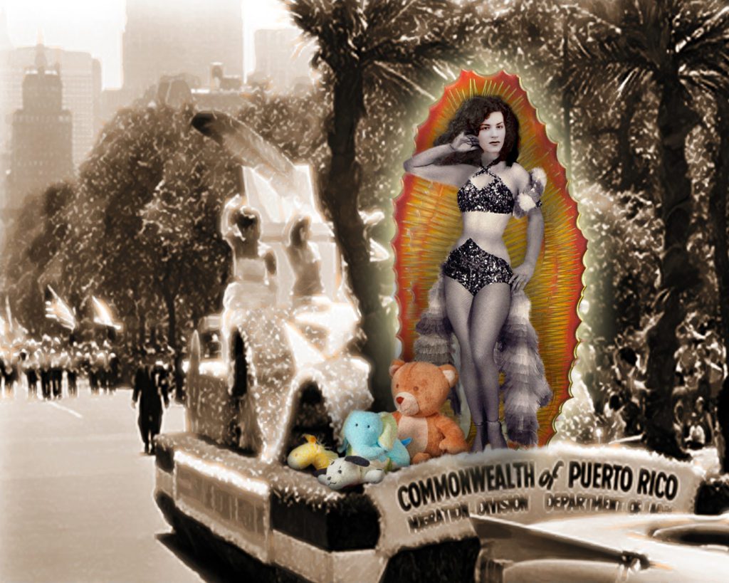 Elva, a former rhumba dancer and devotee of Lady Guadeloupe, never missed a Puerto Rican Day parade. The plush toys represent her foster children. 